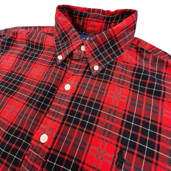 Polo Ralph Lauren Performance Flannel Shirt Mens Medium Classic Fit Tartan Plaid - Picture 1 of 11